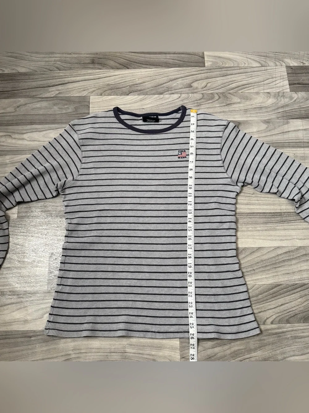 SIZE LARGE MENS VINTAGE 90s POLO JEANS CO. RALPH LAUREN STRIPED THERMAL